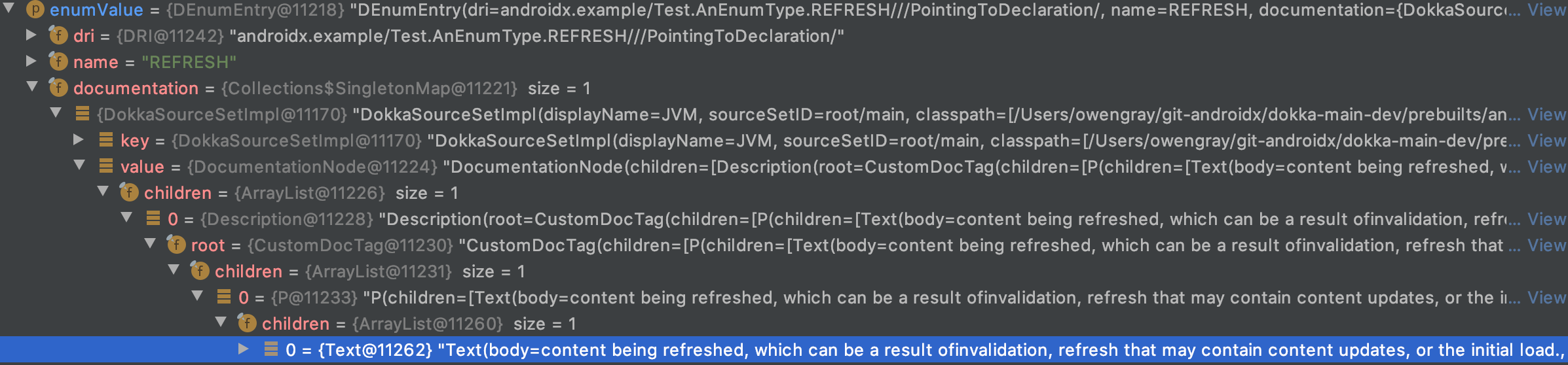 Line break in javadoc comment of enum entry is missing a space · Issue