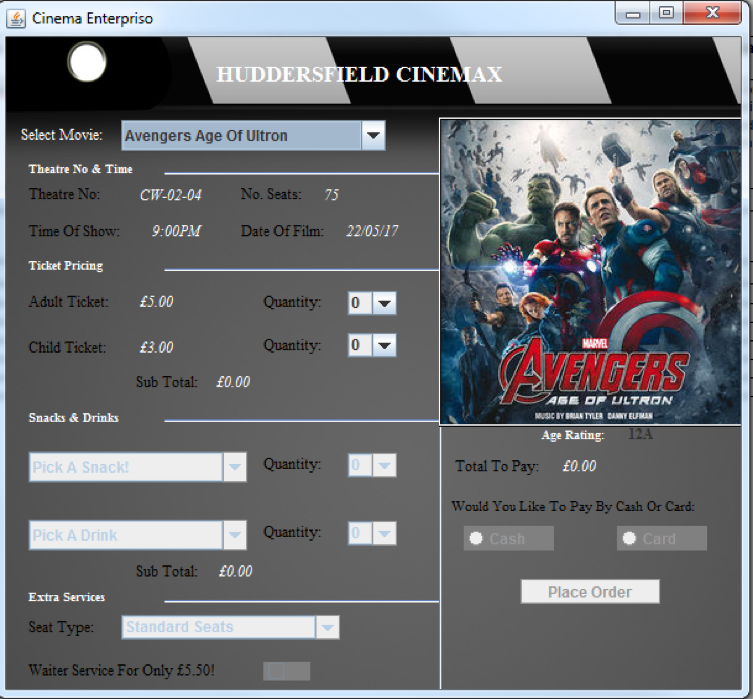 GitHub - O-Luhishi/Java-Cinema-Checkout-System: Cinema-Enterpriso GUI ...