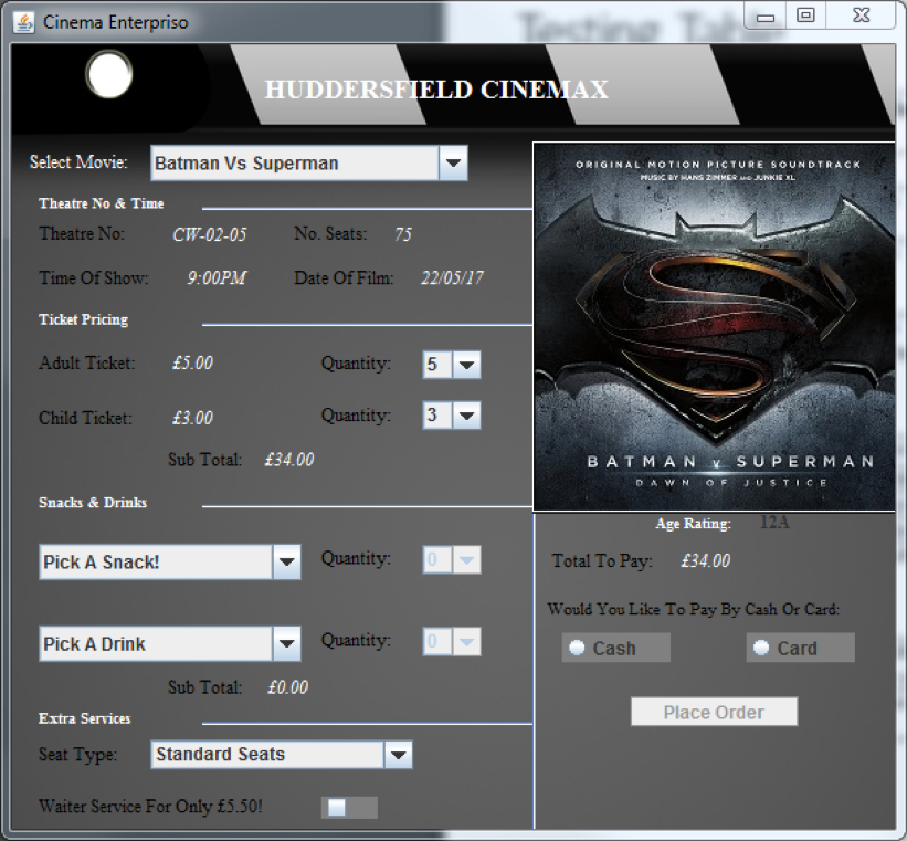 GitHub - O-Luhishi/Java-Cinema-Checkout-System: Cinema-Enterpriso GUI ...
