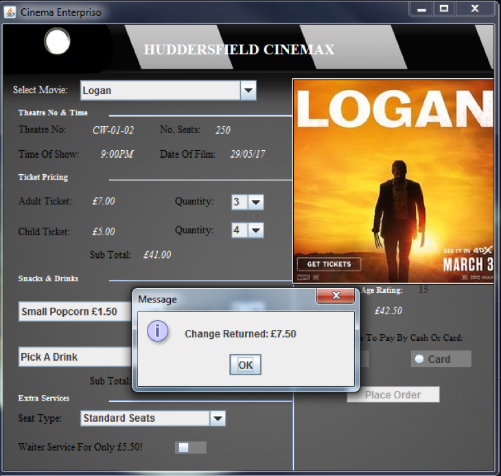 GitHub - O-Luhishi/Java-Cinema-Checkout-System: Cinema-Enterpriso GUI ...