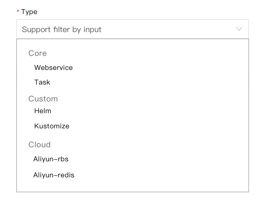 Group Component Type Options Issue 352 Kubevela velaux GitHub