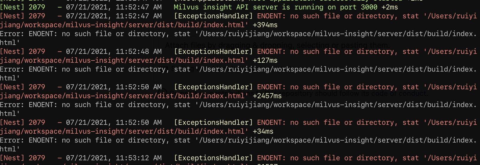 Can not start the server · Issue #142 · milvus-io/milvus-insight · GitHub