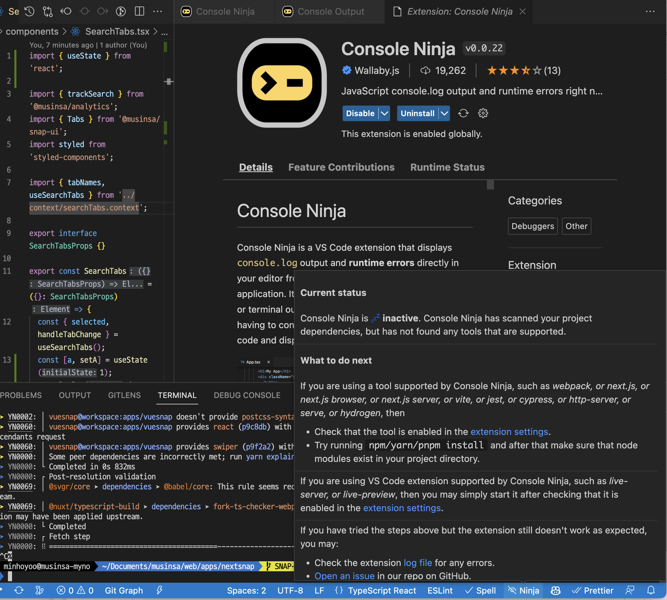 ninja won't work yarn pnp(3.2.4 and 3.3.0) use worksapce feature