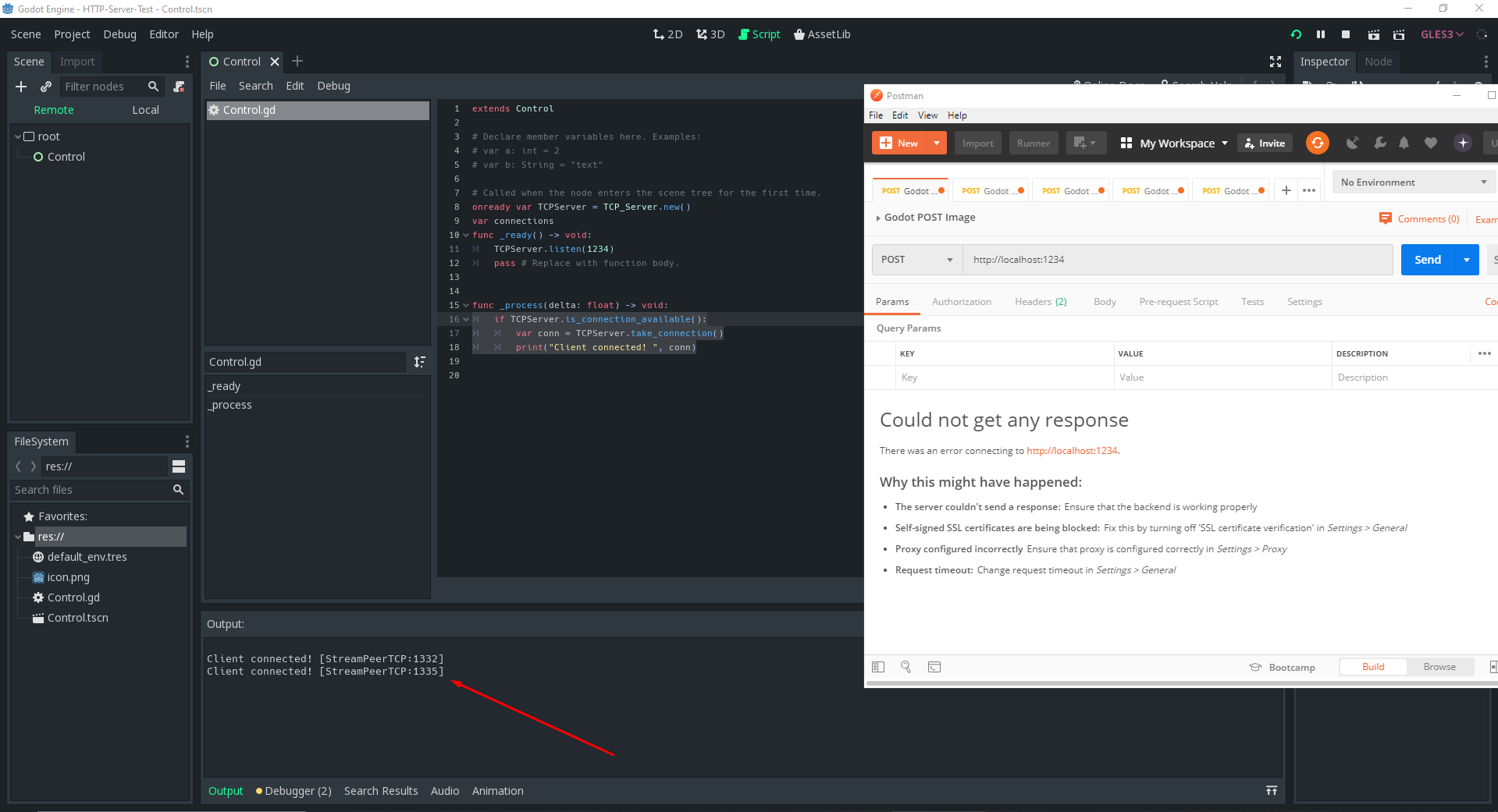 TCP_Server opens 2 connections · Issue 34151 · godotengine/godot · GitHub