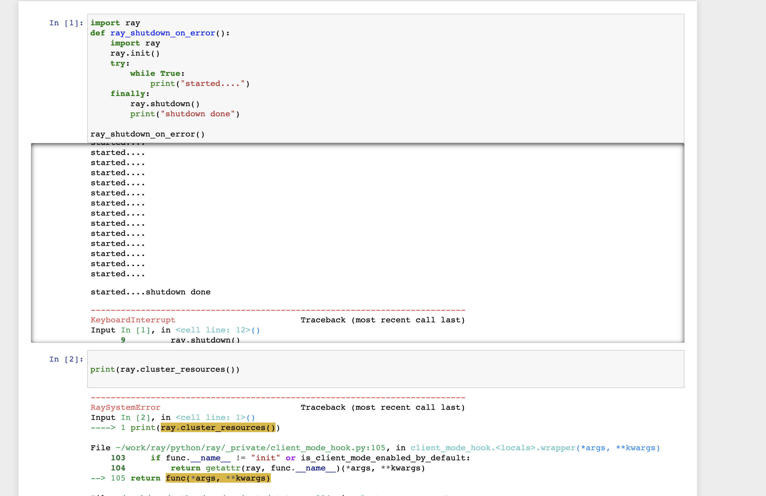 [Core] Ray doesn't shutdown properly on KeyboardInterrupt · Issue ...
