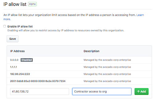 You can add allow lists at the organization level to address access use cases limited to that organization's projects.