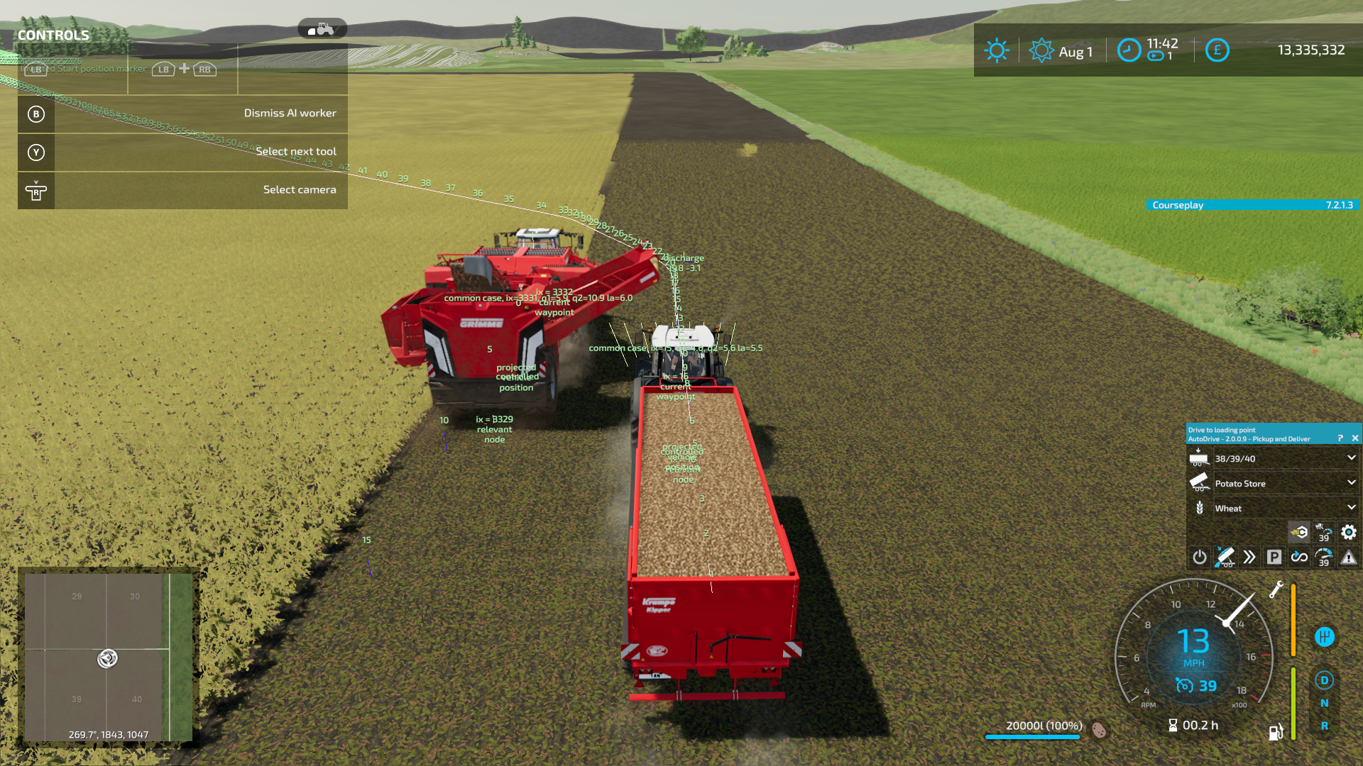 [BUG_SP] Unloader collides with potato harvester after unloading ...