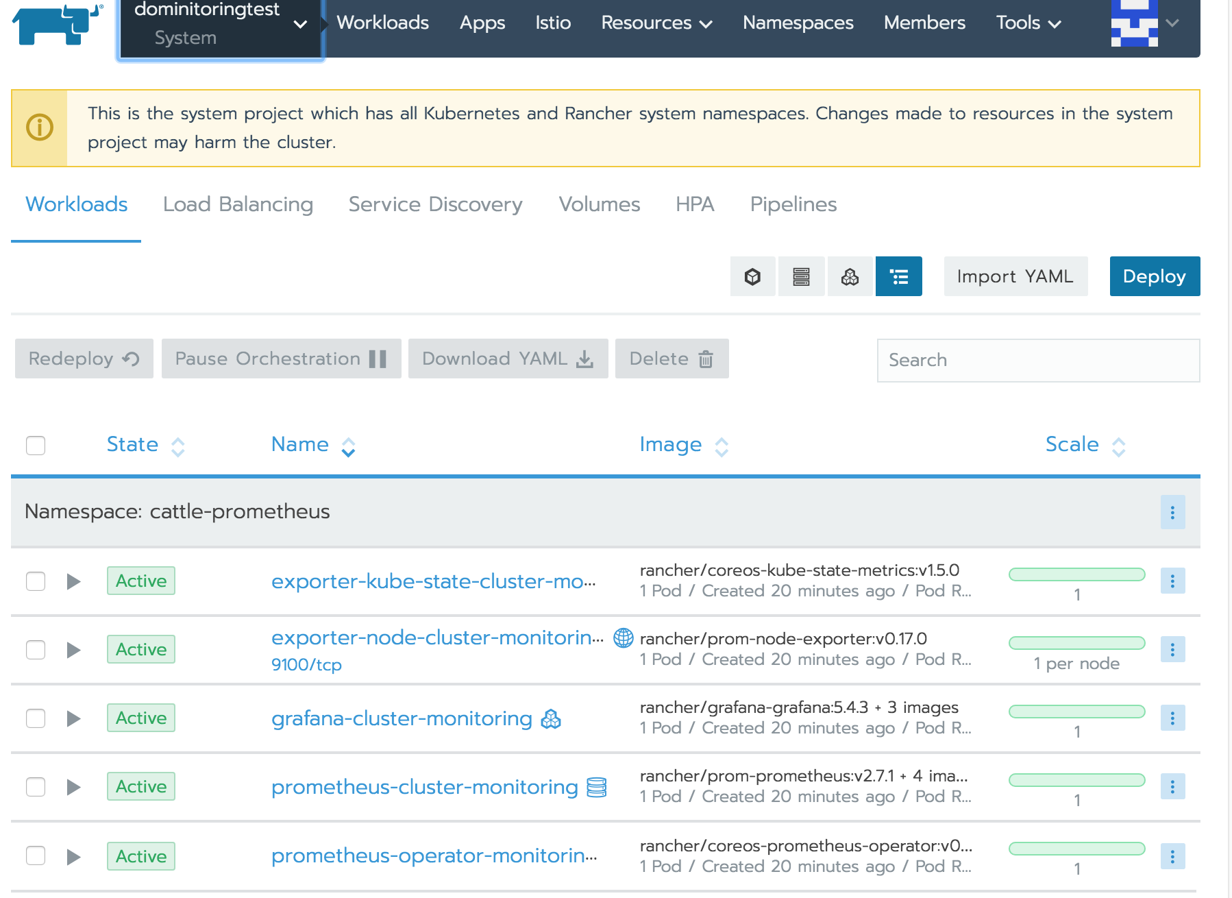 Enabling monitoring by providing "enable_cluster_monitoring true" in