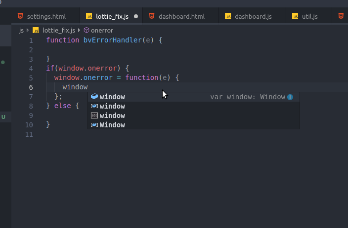 autocomplete on js files replacing "console." with "this.console." and ...