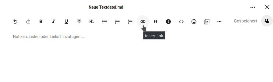 New menu entry for links