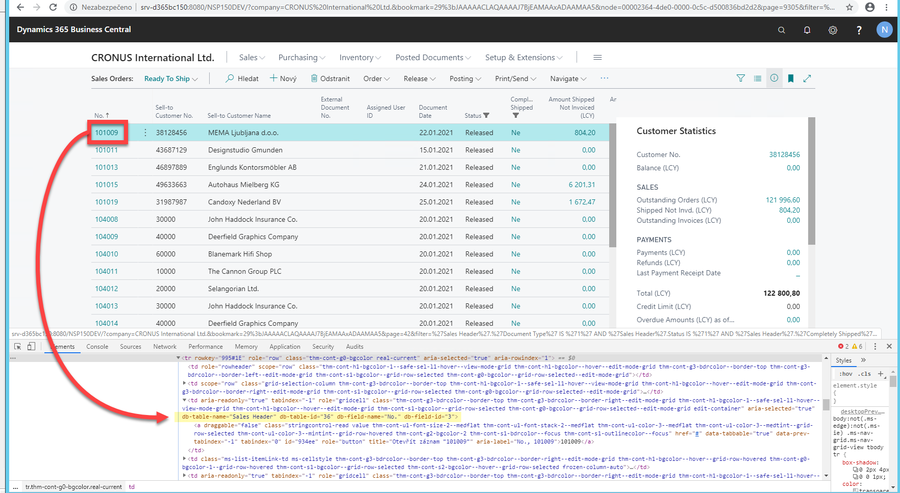 Identify data source (table and field numbers and/or names) in the web ...