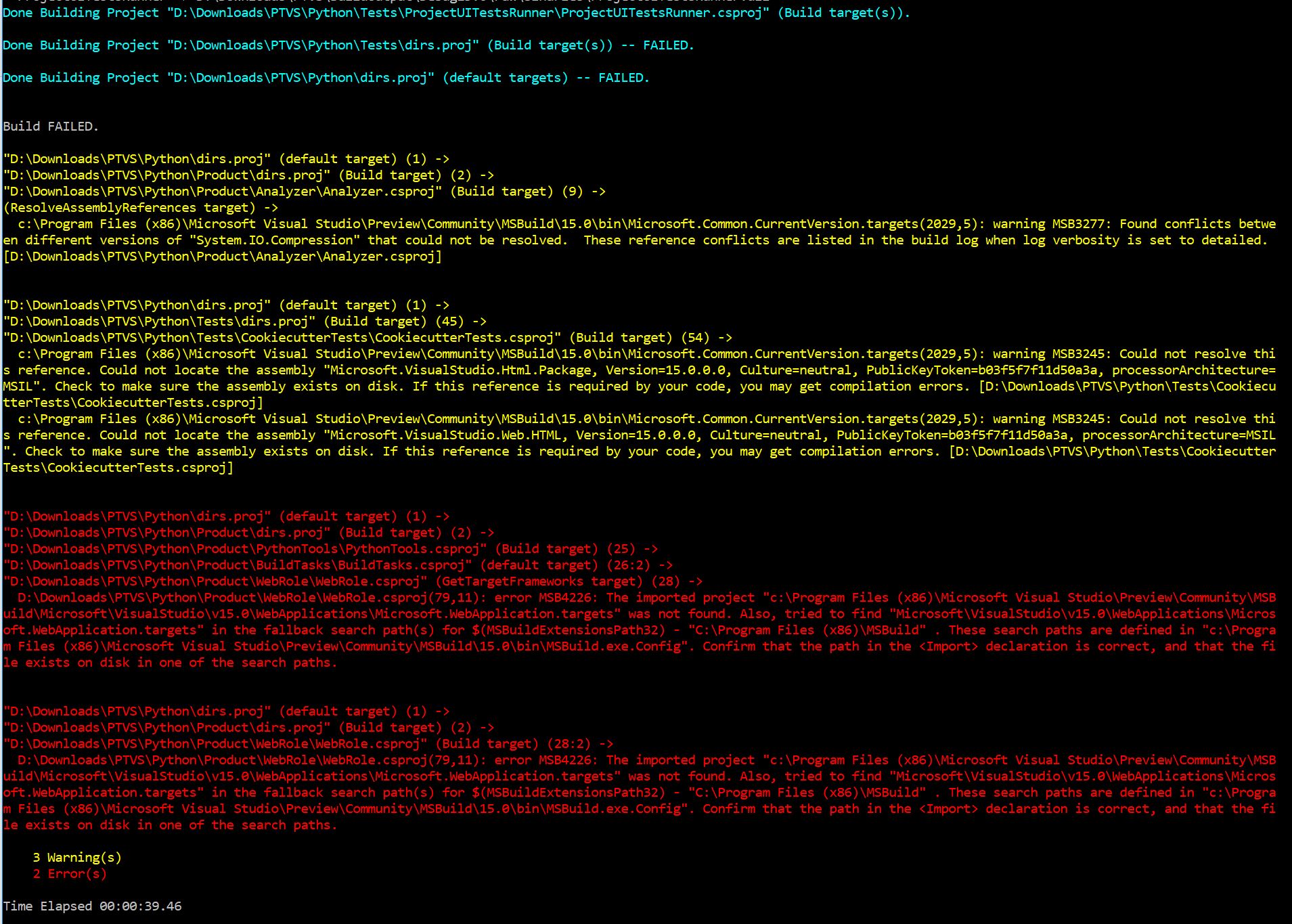 Following "Build Instructions for PTVS" results in build errors · Issue ...