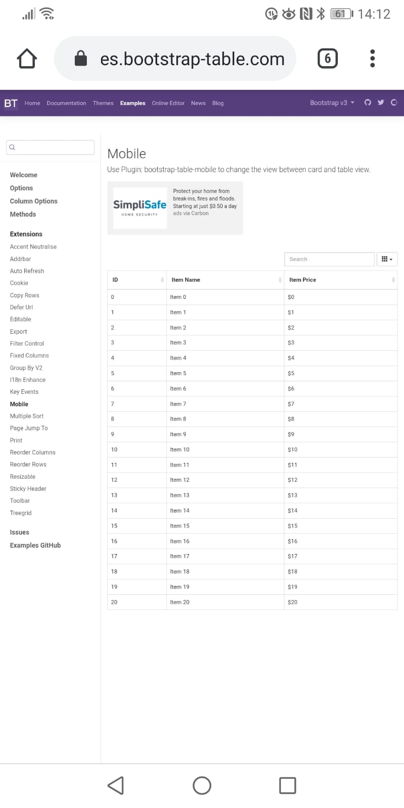 The mobile extension does not work on the demo site · Issue #5052 ...