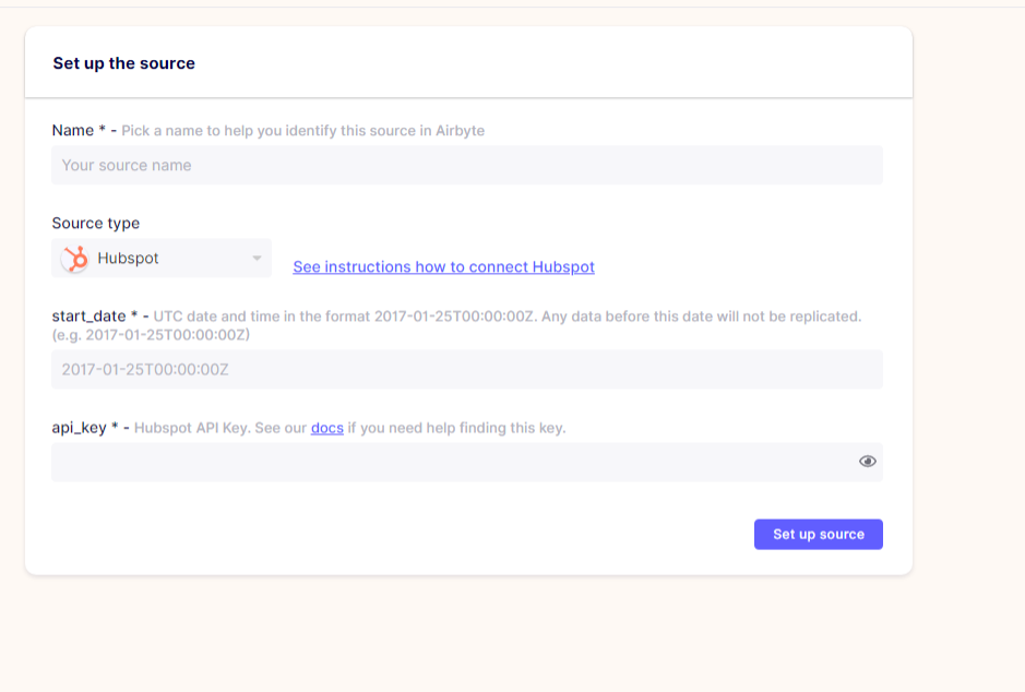 Source Hubspot review authentication methods due to API Key