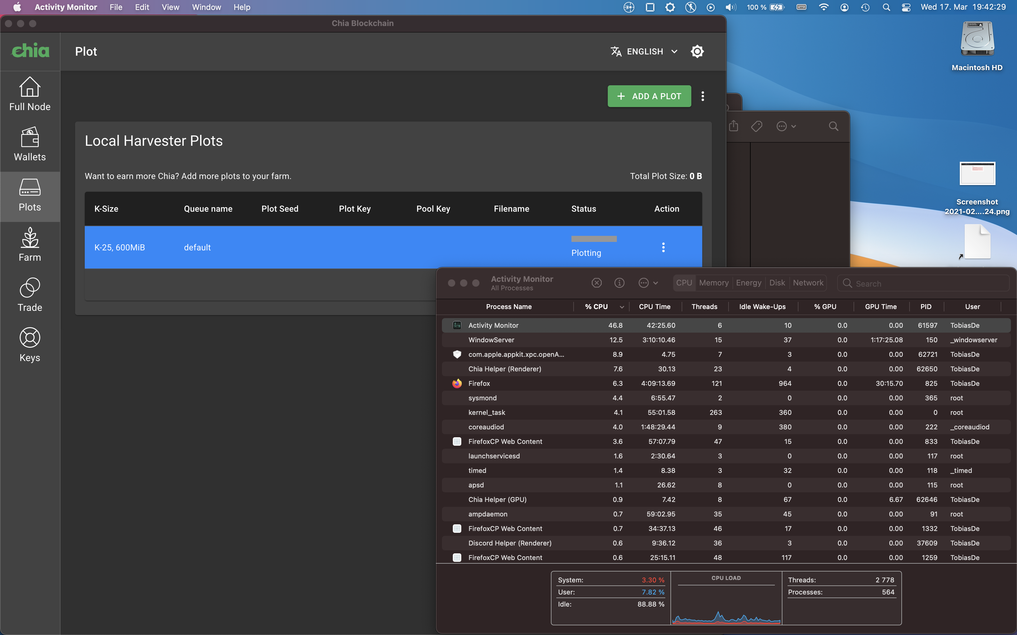 [BUG] Creating plots doesn't work in macOS GUI · Issue #1353 · Chia ...
