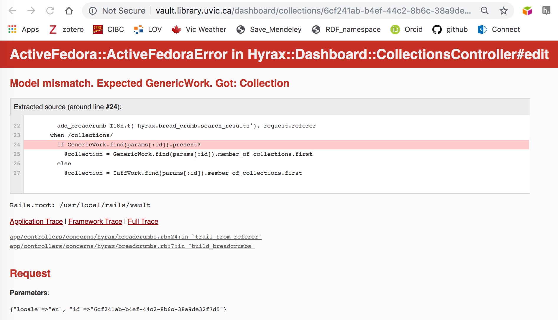 Edit Collection: Model mismatch error · Issue #28 · UVicLibrary/Vault ...