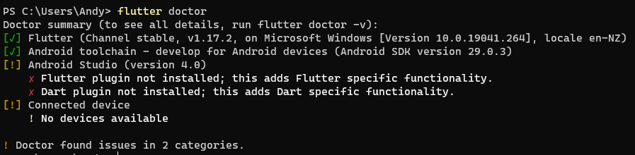 Flutter doctor with android studio 4.0 · Issue #58205 · flutter/flutter ...
