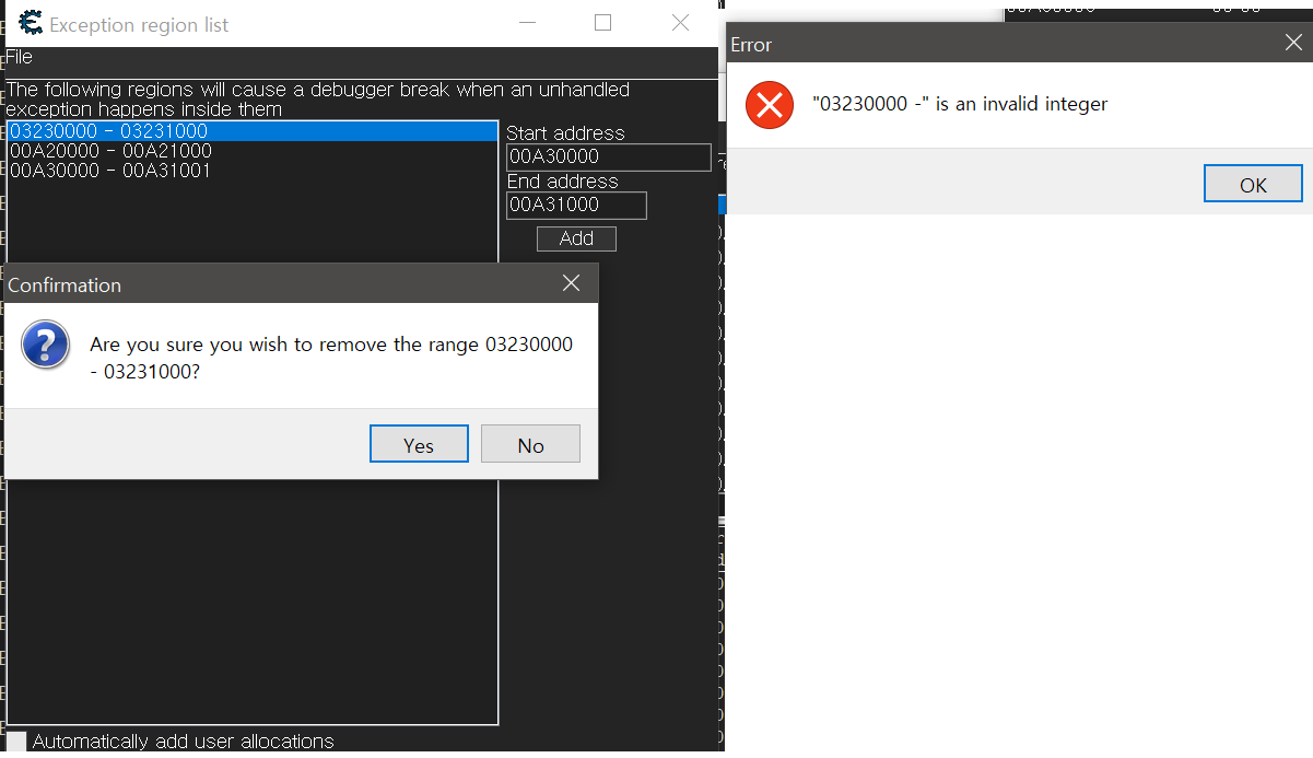 exception region list remove error · Issue #1592 · cheat-engine/cheat ...