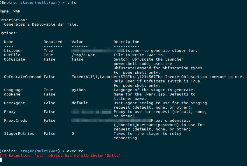 Proxy settings broken for multi/launcher stager in Empire 2.4 · Issue ...
