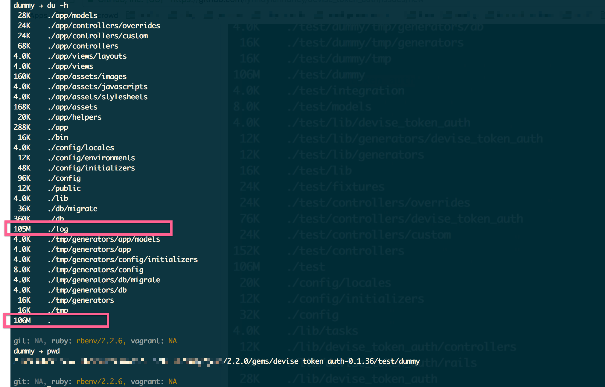 Forgotten log files on the dummy test folder - More than a hundred ...