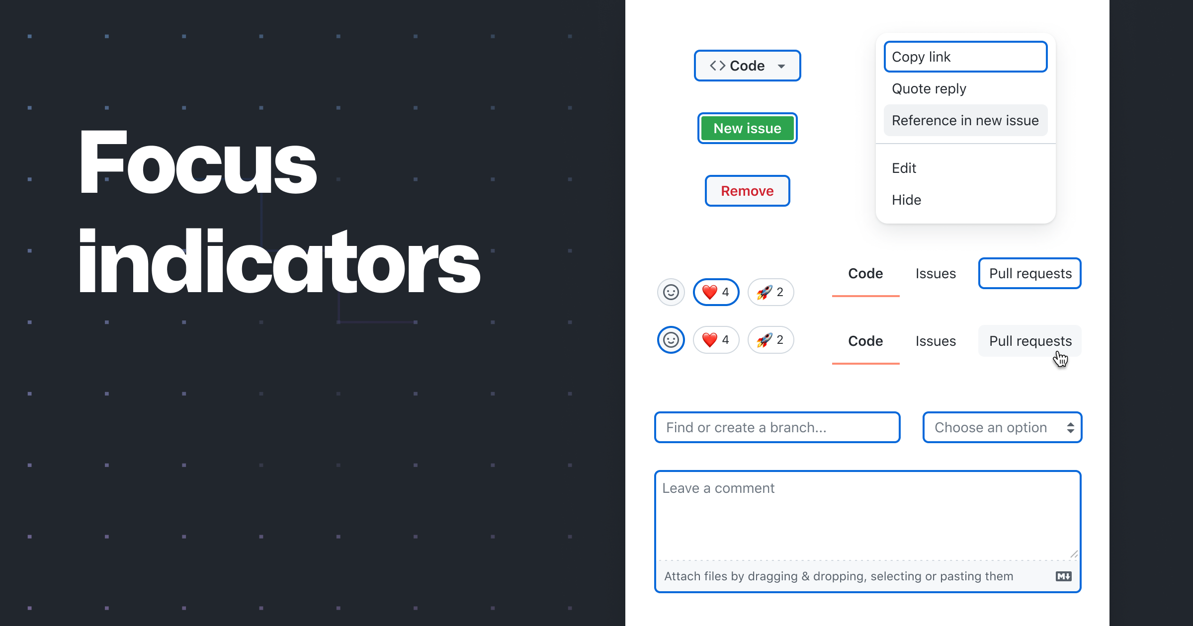 Improved focus indicators for keyboard navigation GitHub Changelog