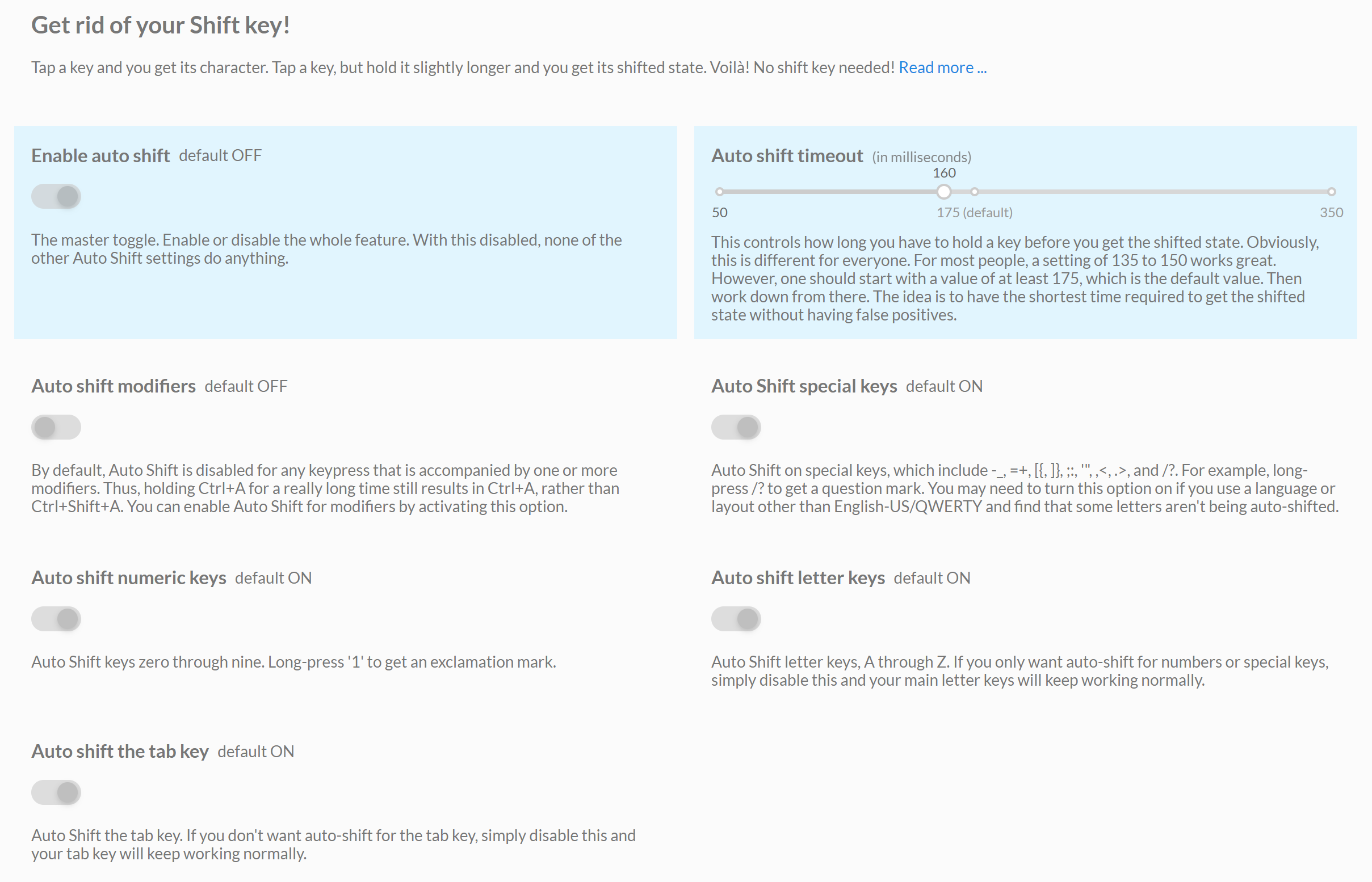 Get rid of Shift key