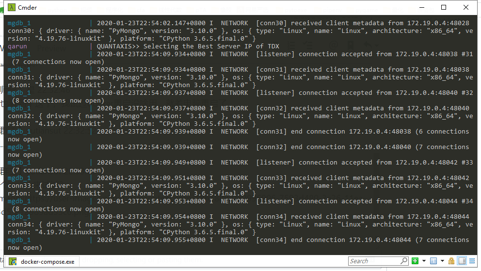 采用qa-service-future的docker-compose.yaml后报failed to execute script ...