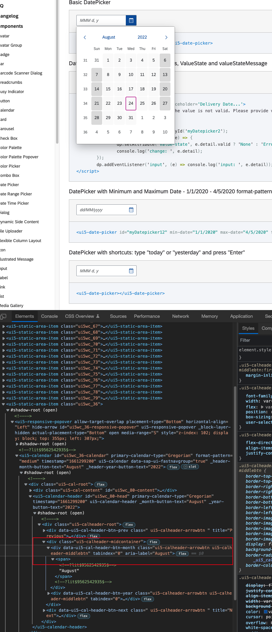 sf a11y ui5 date picker missing role attribute in buttons of