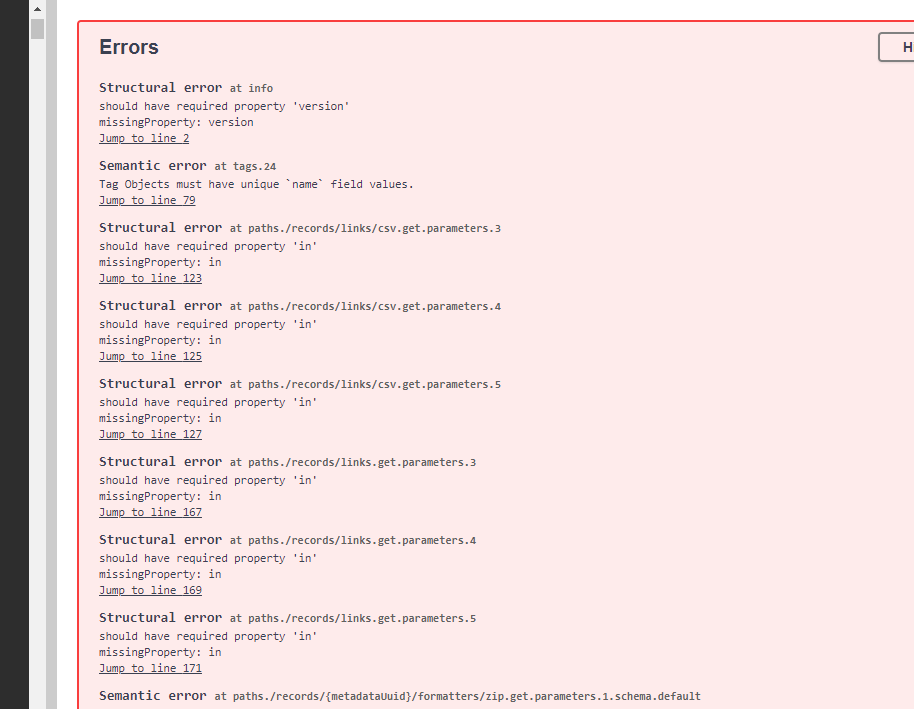 Open API spec document contains errors · Issue #5431 · geonetwork/core ...