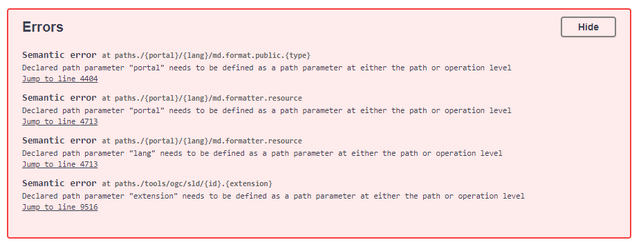 Open API spec document contains errors · Issue #5431 · geonetwork/core ...