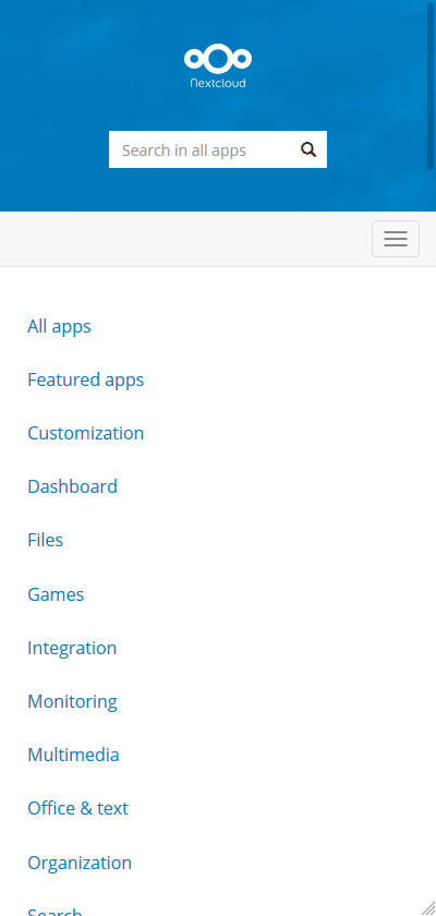 Optimise mobile view · Issue #739 · nextcloud/appstore · GitHub