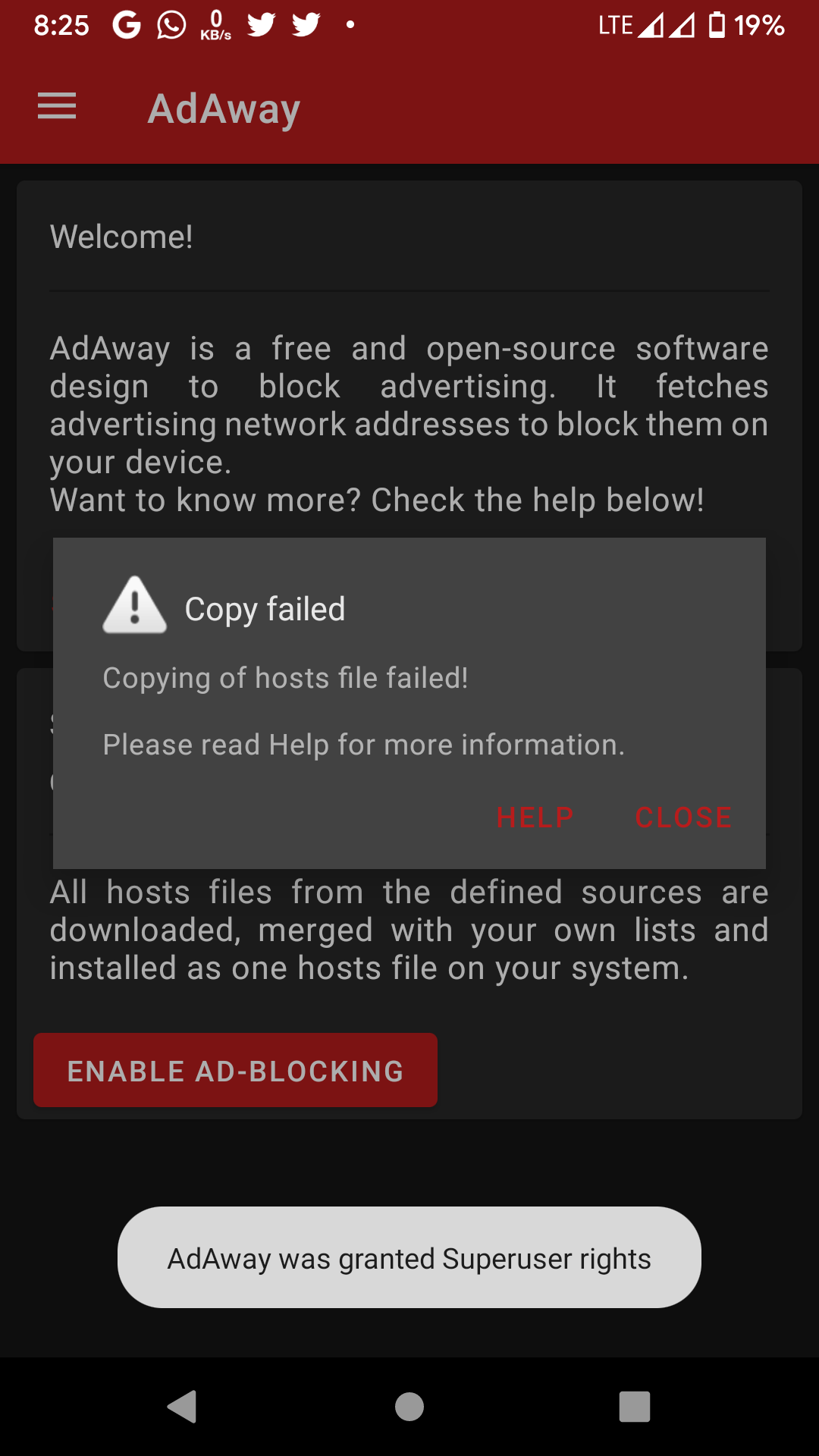 Copying of hosts file failed · Issue #1609 · AdAway/AdAway · GitHub