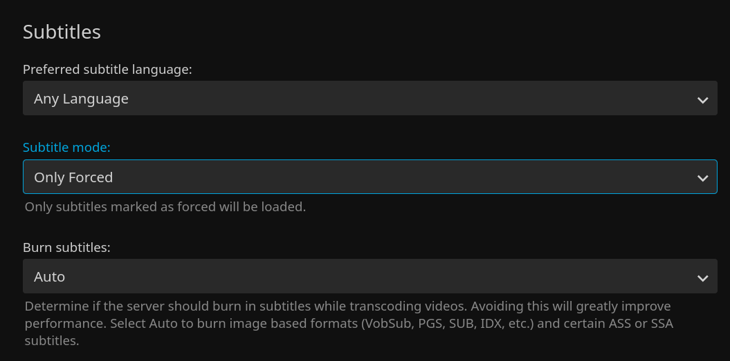 Forced Subtitles Are Not Automatically Displayed During Playback
