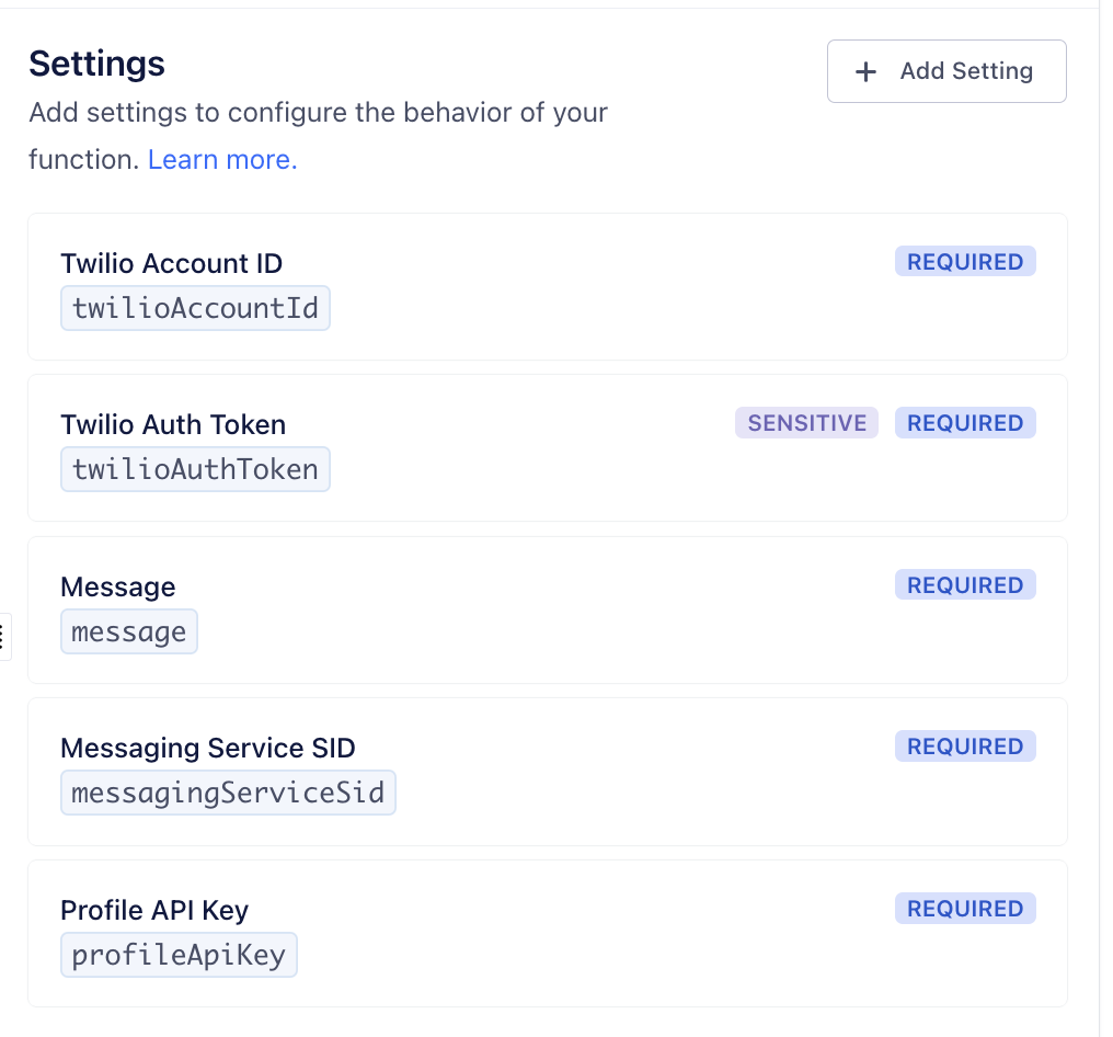 sendMessageSettings