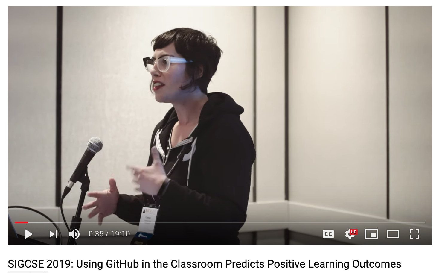 Video of Vanessa presenting the paper at SIGCSE 2019.
