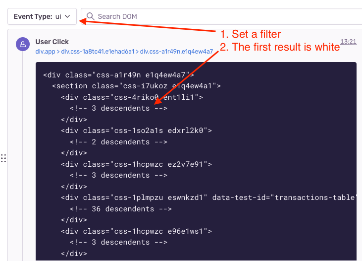 Bug: DOM Event html snippets stop being highlighted after you set/unset ...