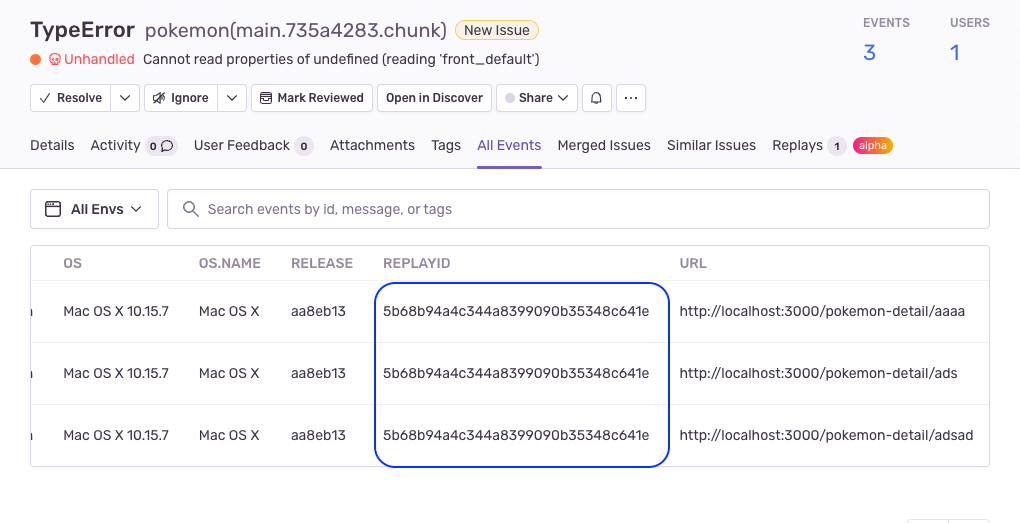 Issue Details > All Events should link to Replay Details · Issue #39734 ...