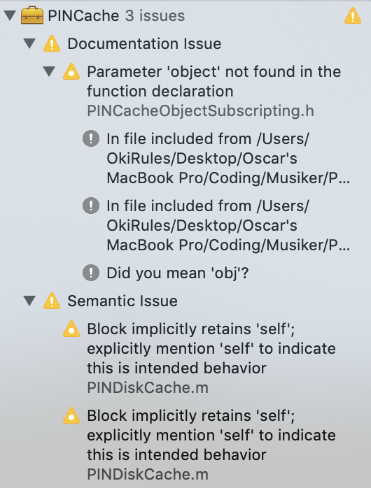 Errors in Xcode · Issue #248 · pinterest/PINCache · GitHub