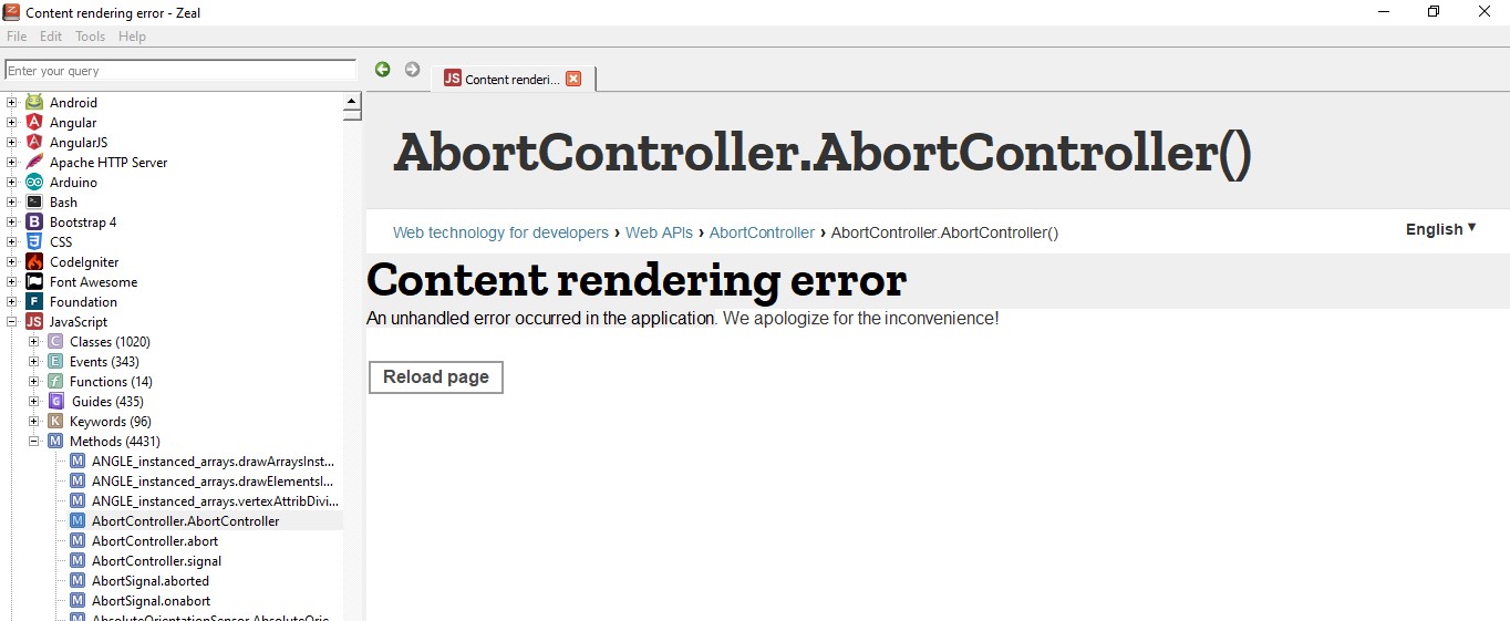 Content rendering error · Issue #1196 · zealdocs/zeal · GitHub