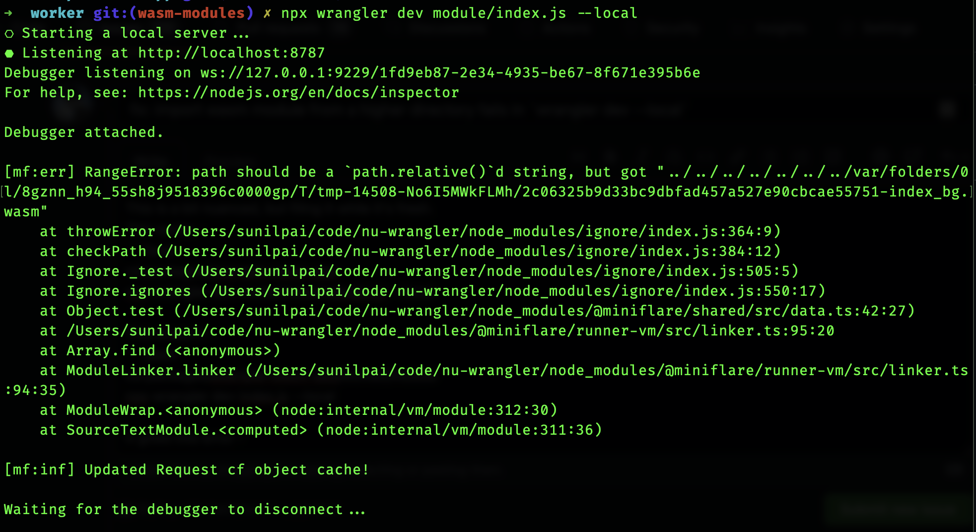 fix: import wasm module from a higher directory fails in `wrangler dev ...