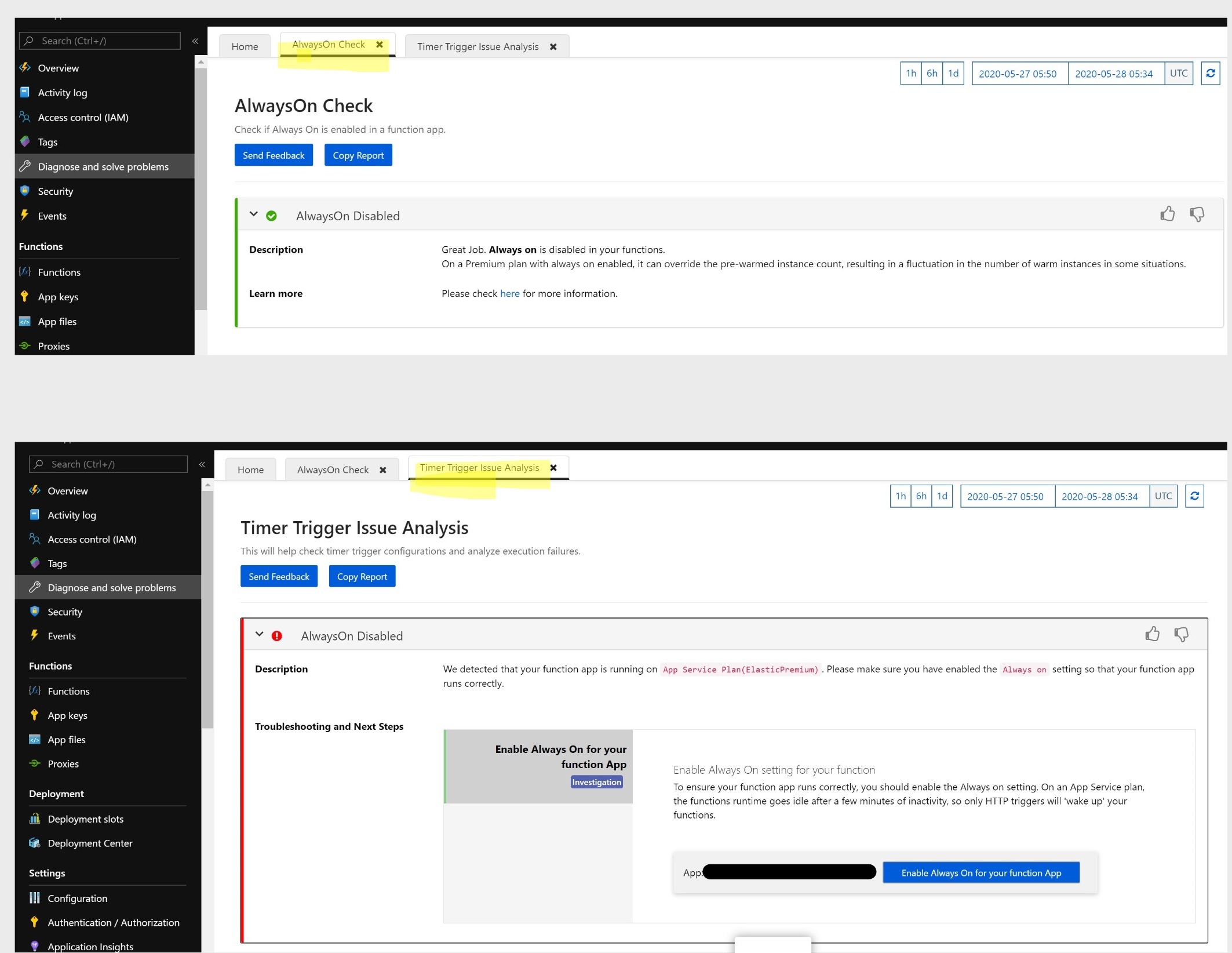 Diagnose and solve problem in Azure portal show wrong info · Issue ...