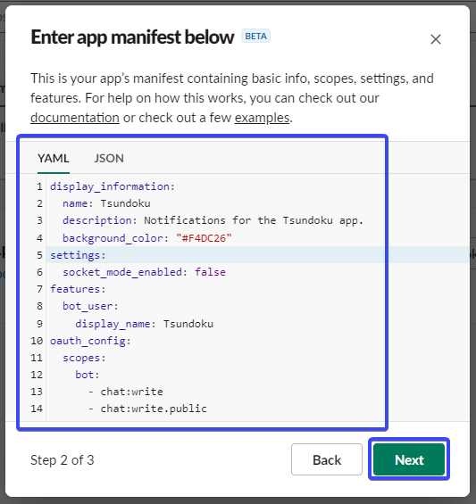 Pasting manifest