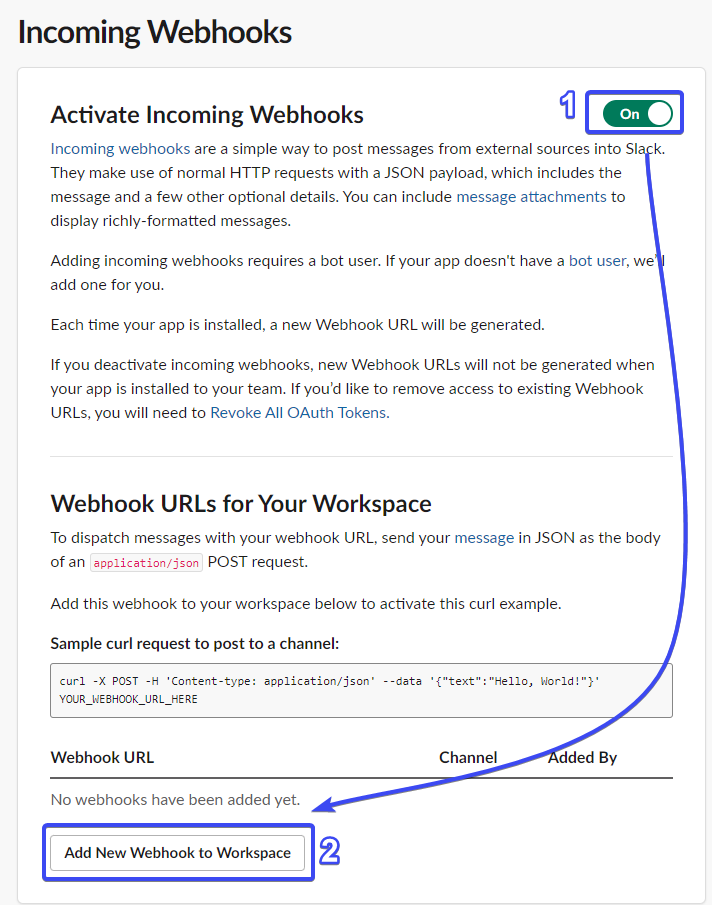 Add new webhook