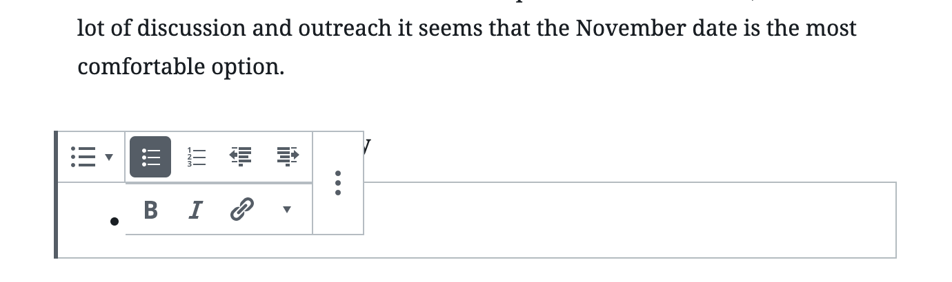 Toolbar is in two rows in the lists blocks. · Issue #16847 · WordPress ...