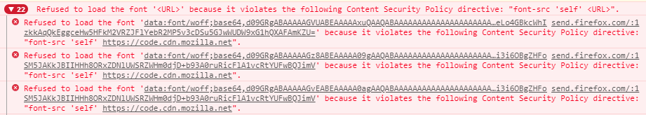 Content Security Policy causes web font loading errors on Chrome 66 ...