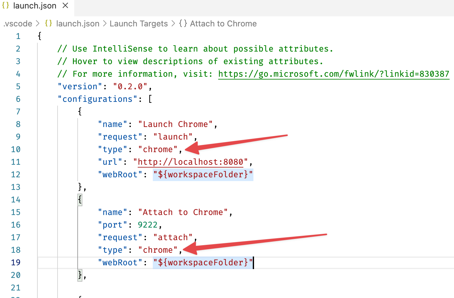 Launch config snippets use pwa- types · Issue #1138 · microsoft/vscode ...