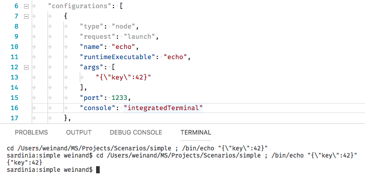 Cannot escape strings properly in launch.json's