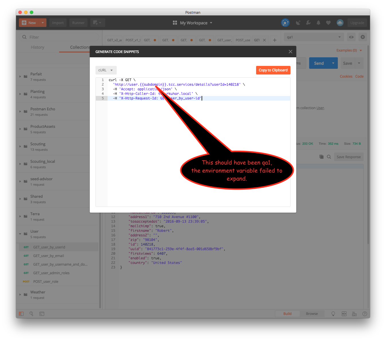 Code, cURL fails to expand the environment substitutions · Issue #4662 ...