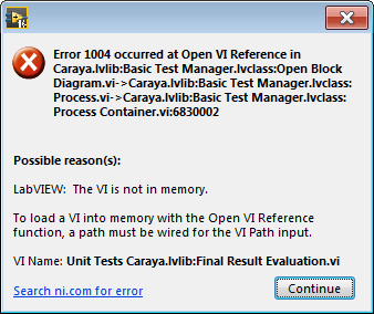 If Test VI is closed, double-click on test in test results will cause ...