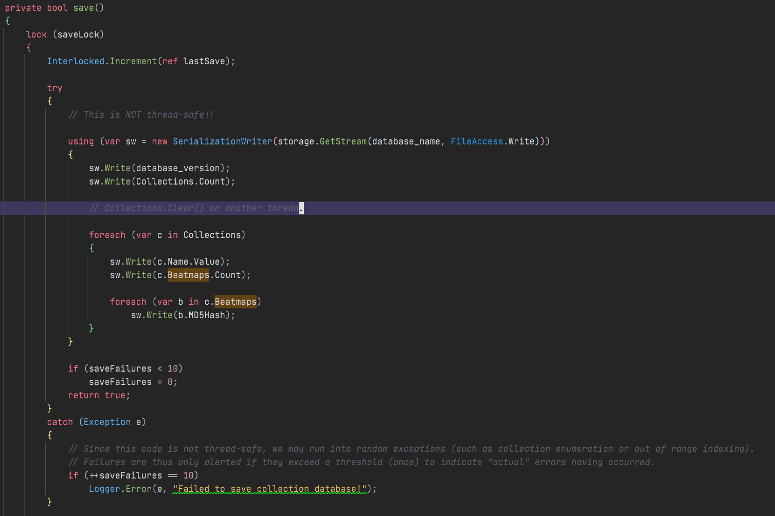 Collection saving isn't thread safe · Issue #13369 · ppy/osu · GitHub